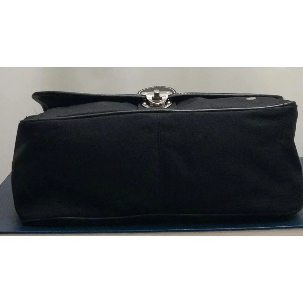 Samsonite Deep black Black nylon canvas body with faux leather trim (exact perce
